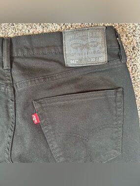 Levi's 541 Athletic Fit Stretch Jeans Men's 33x30 Black Wash Denim Pants Jeans